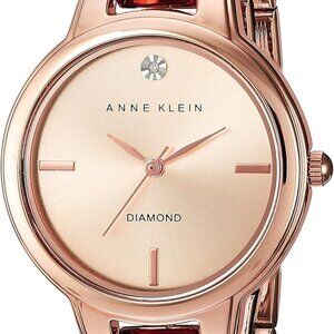 Women's Genuine Diamond Dial Bangle Watch